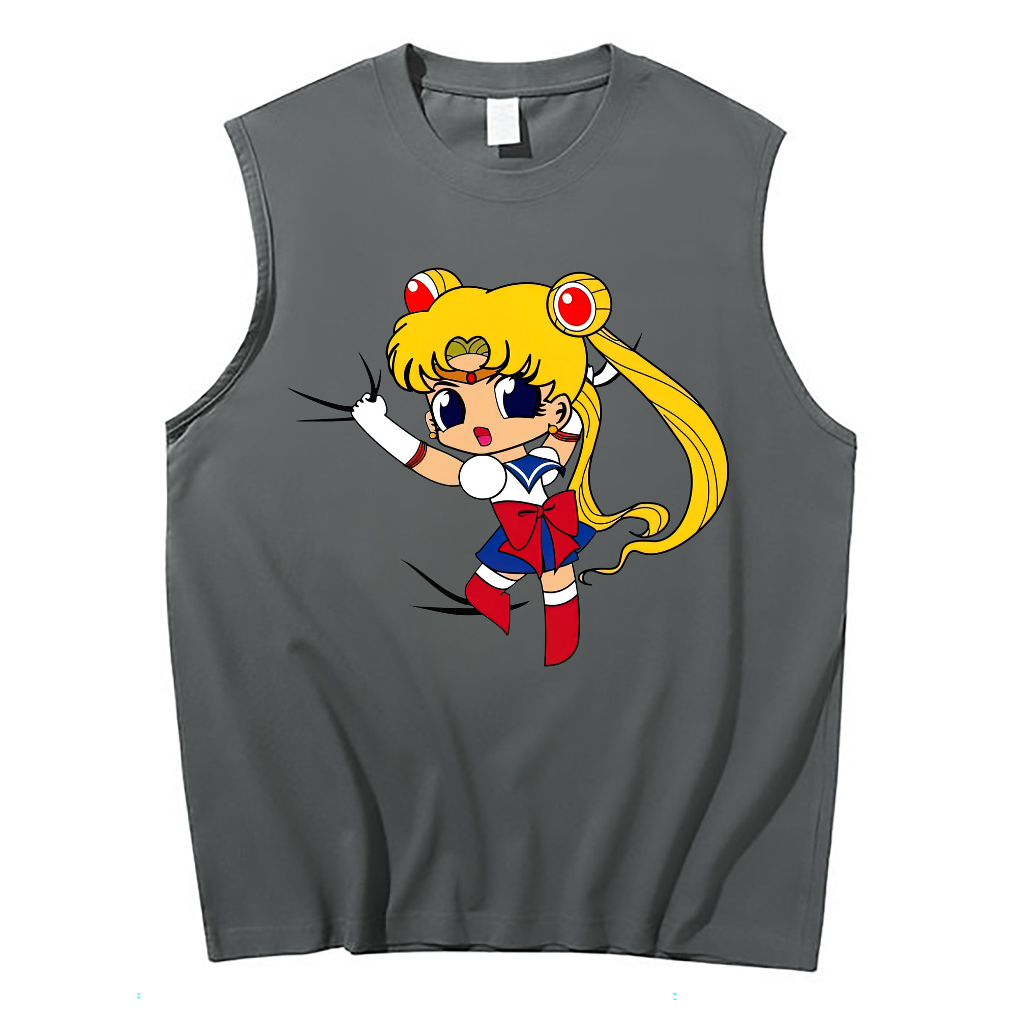 （画像用） 美少女戦士セーラームーン 月野 うさぎ つきの うさぎ Sailor Moon Tsukino Usagi コットン100％タンクトップ（フロントプリント）